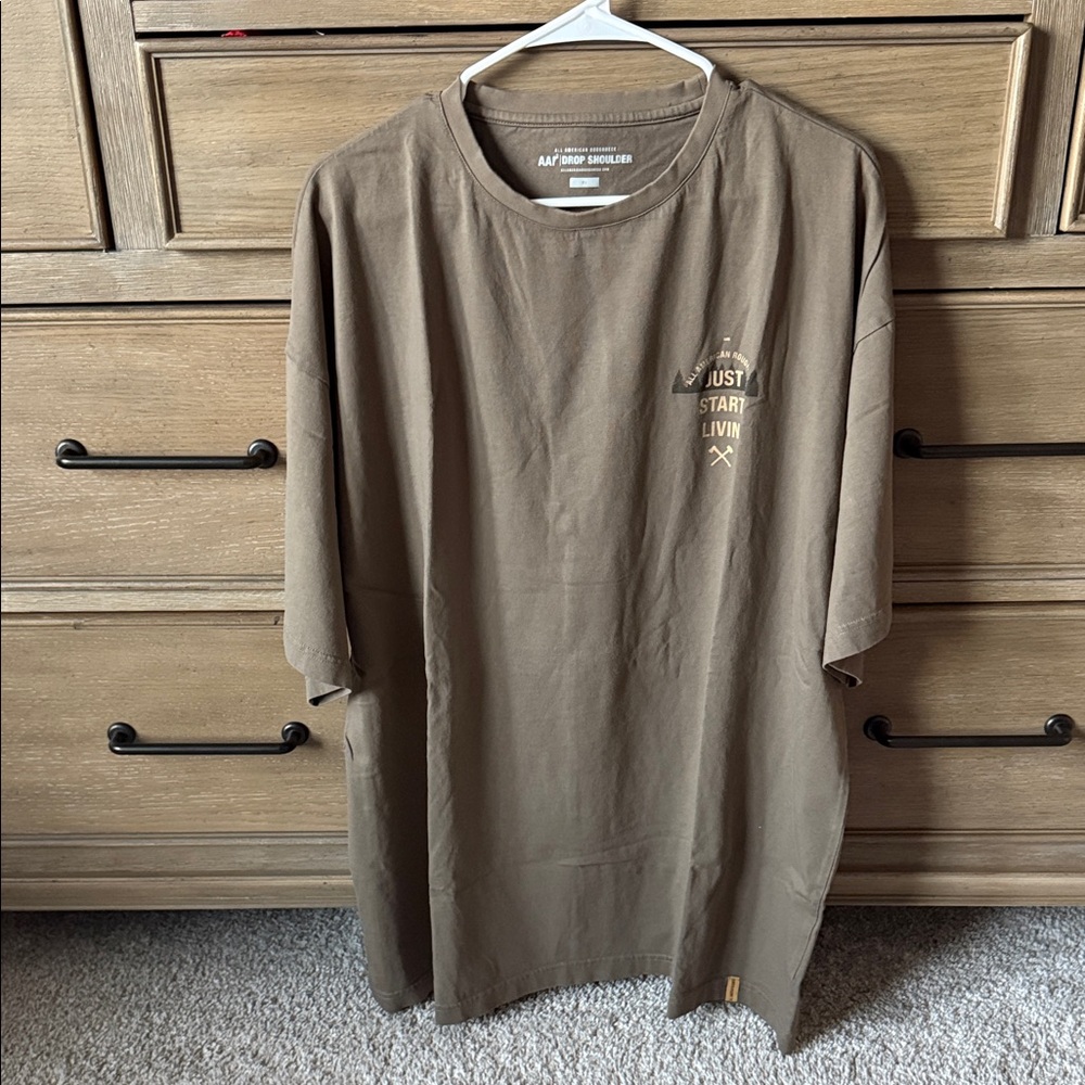 All American Roughneck Drop Shoulder Tee - Just Start Livin’